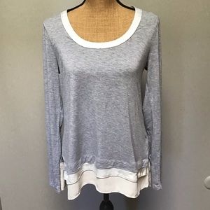 White House Black Market Grey Top Size Medium